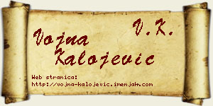 Vojna Kalojević vizit kartica